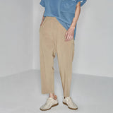 Drapey Stretchy Elastic Waist Cropped Pants