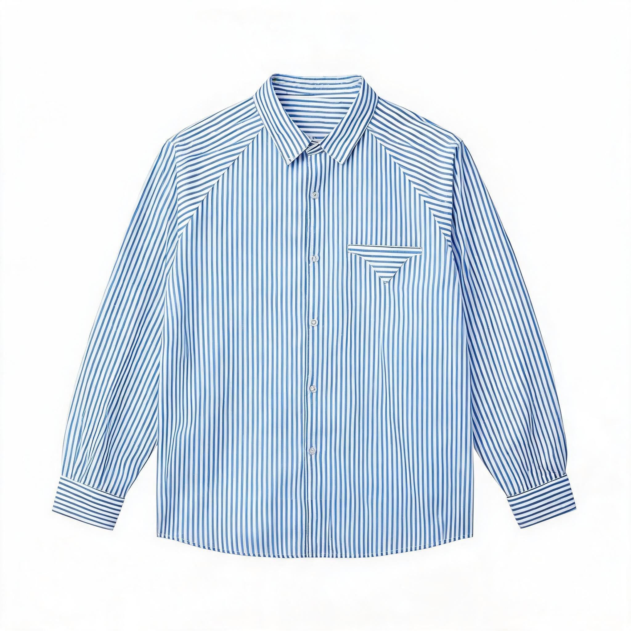 Blue White Striped Pocket Shirt