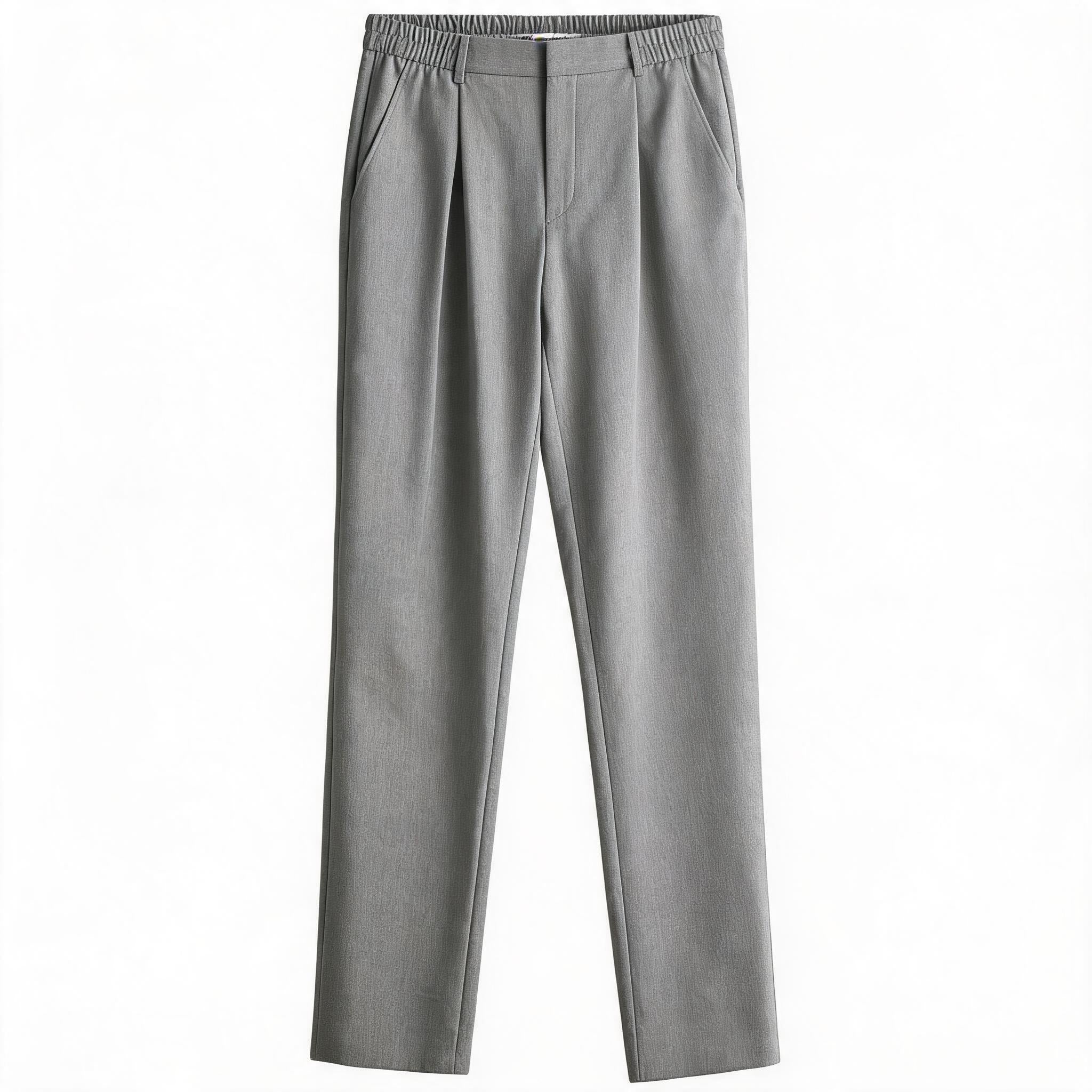 Merino Wool Casual Pleated Straight Pants