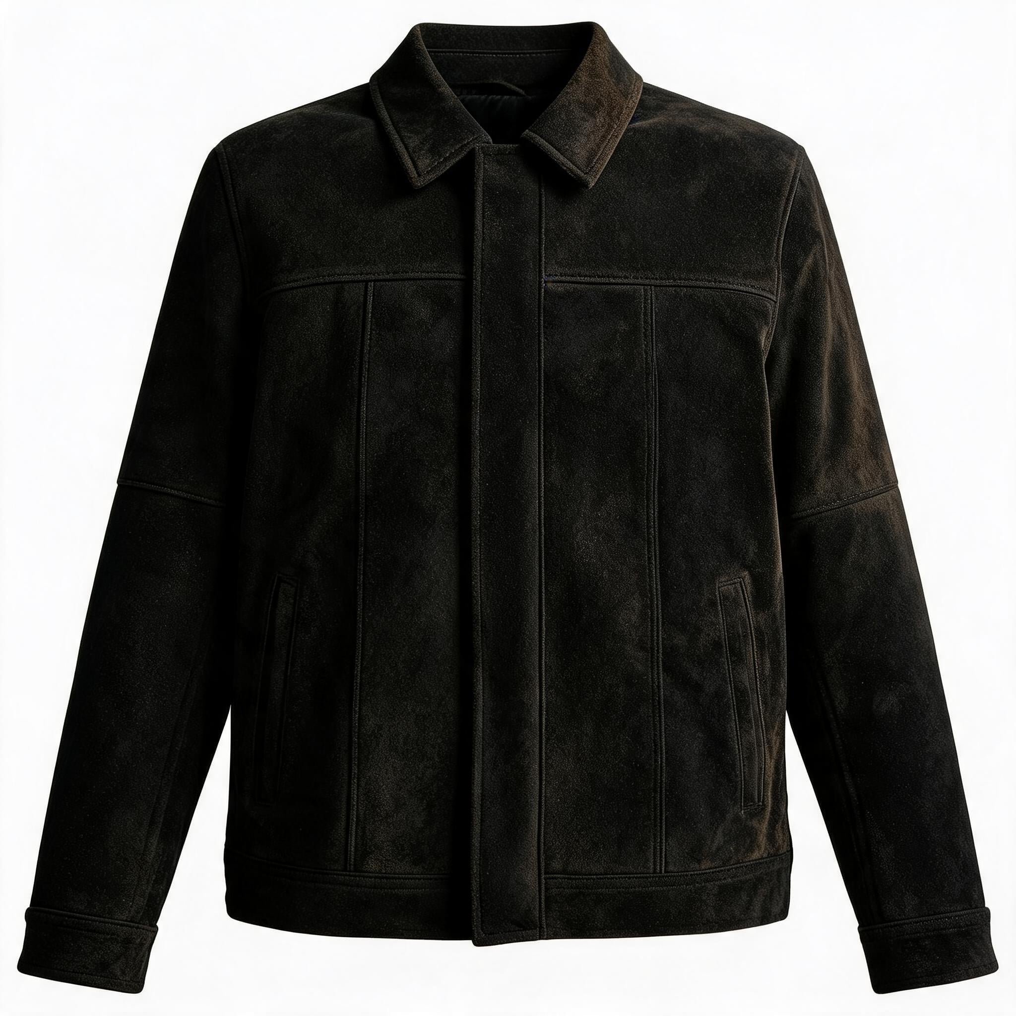 Cupro Lined Suede Leather Lapel Jacket