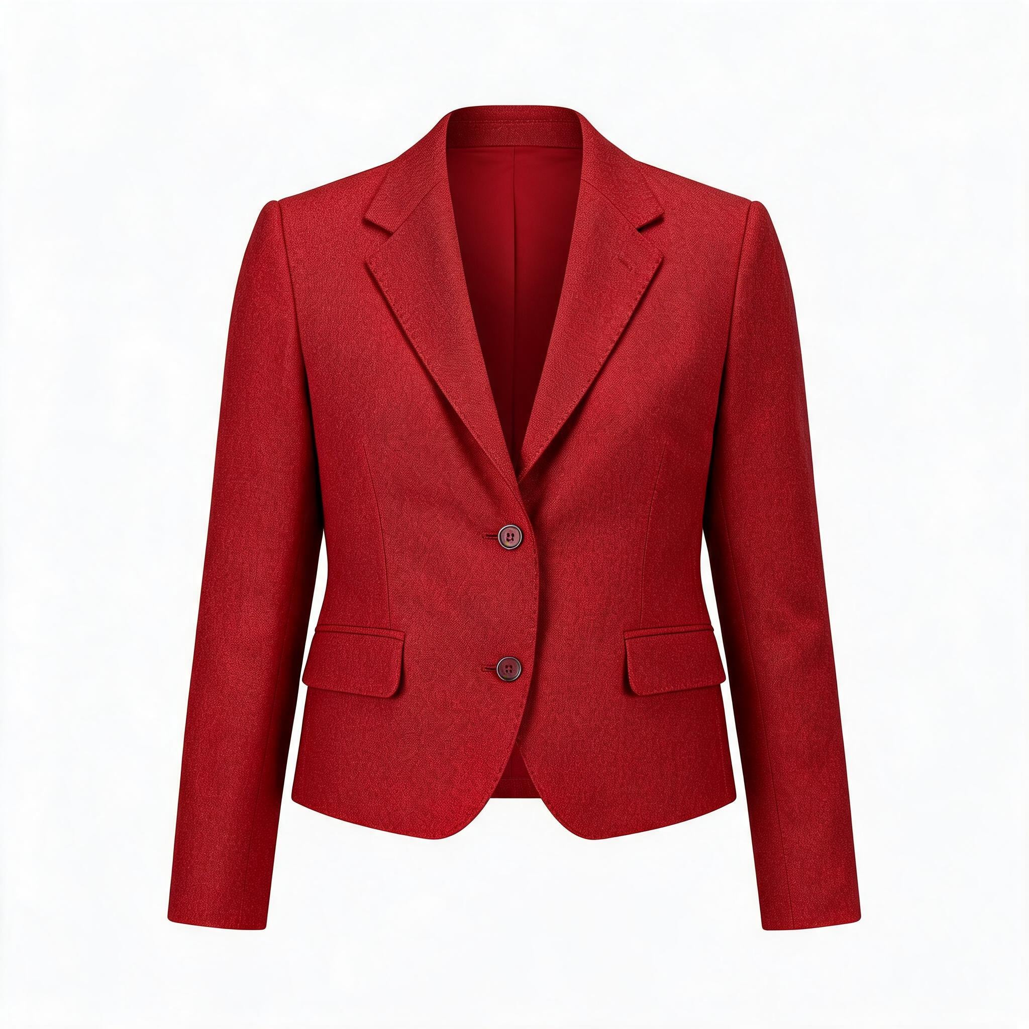 Short Two-Button Merino Wool Blazer