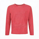 Striped Raw Edge Long Sleeve Tee