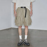 Magnetic Belted Elastic Multi-pocket Shorts