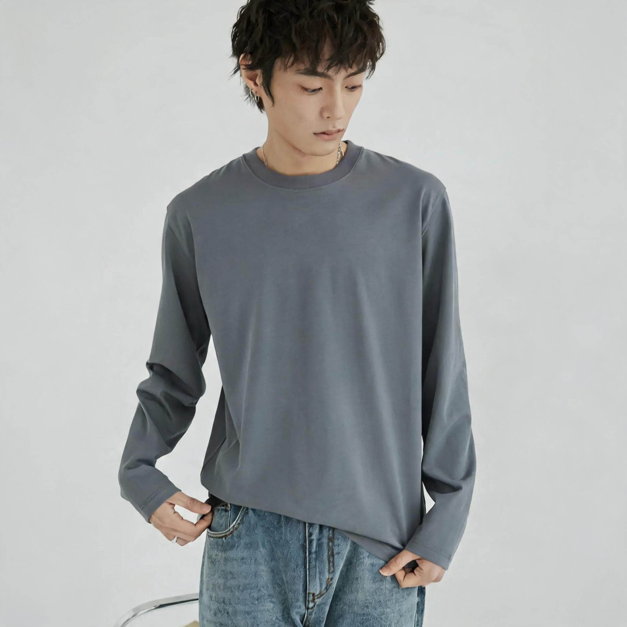 Long-Sleeved Mercerized Combed Tee