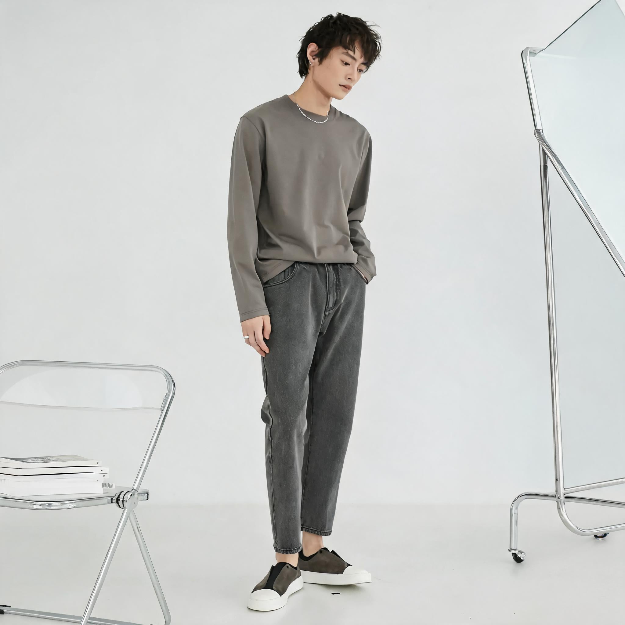 Long-Sleeved Mercerized Combed Tee