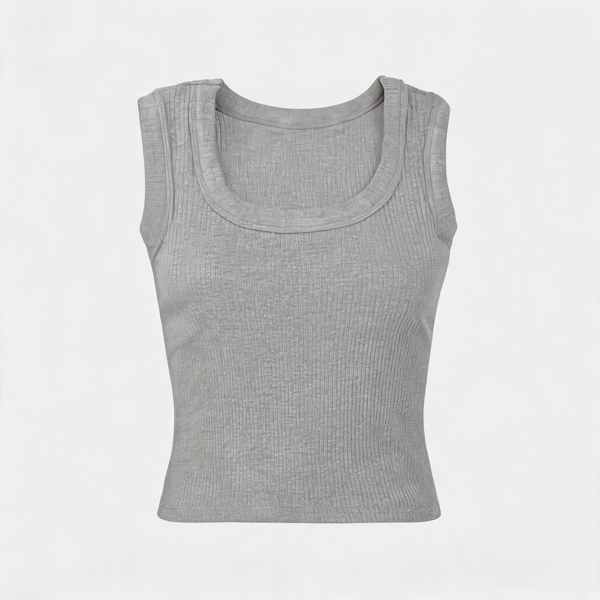 Stretchy Fitted U-Neck Tank Tops