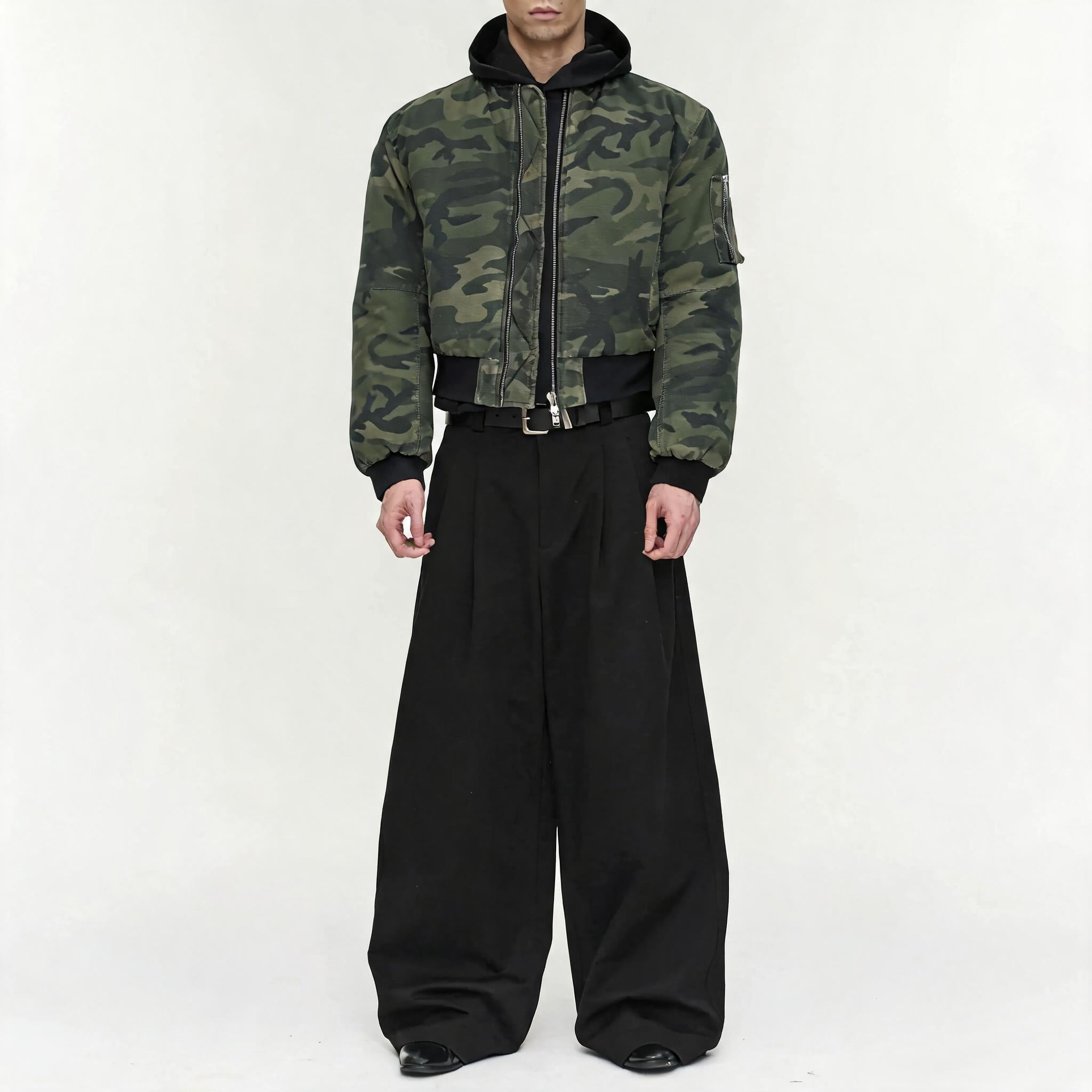 Black Khaki Camo MA1 Bomber Jacket