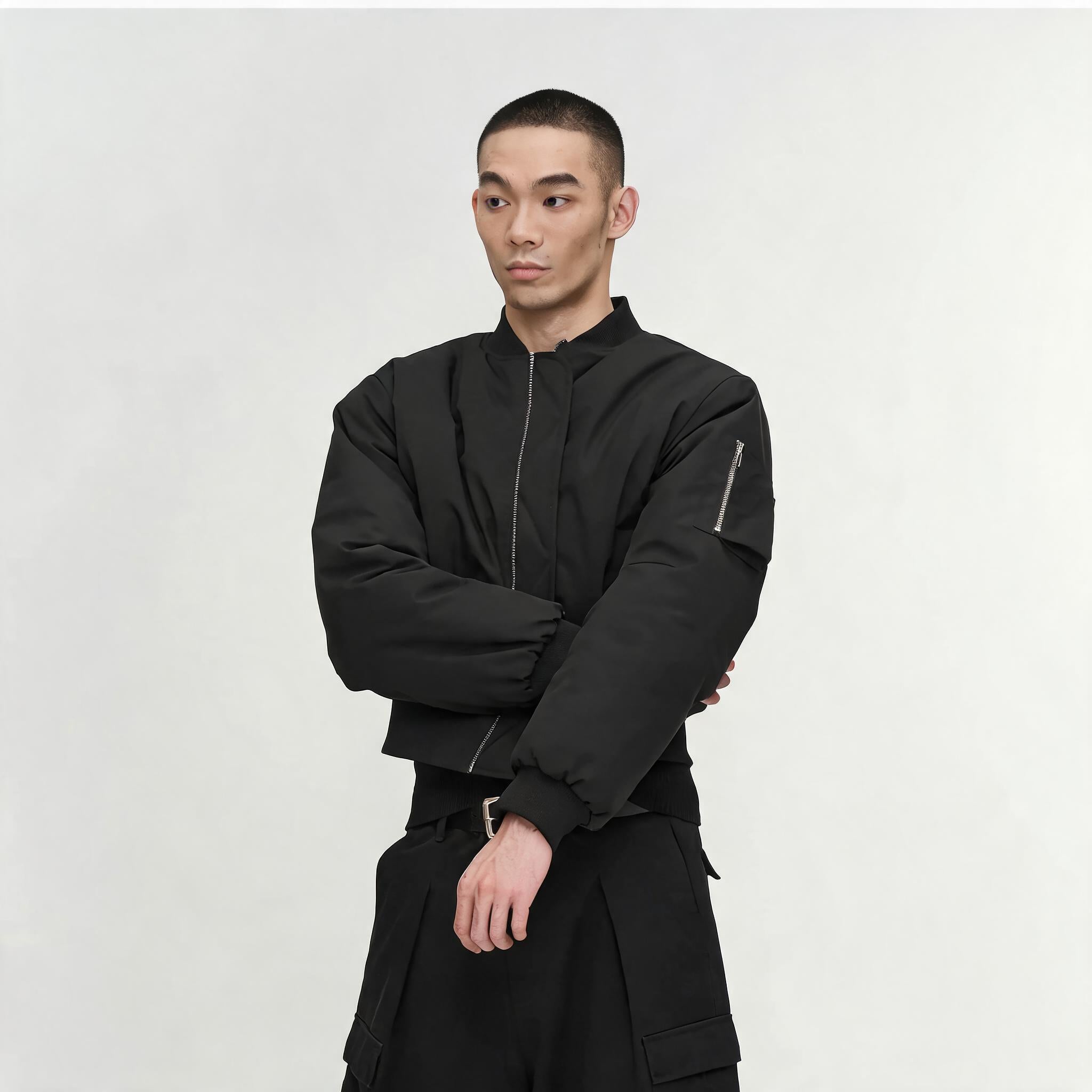 Black Khaki Camo MA1 Bomber Jacket