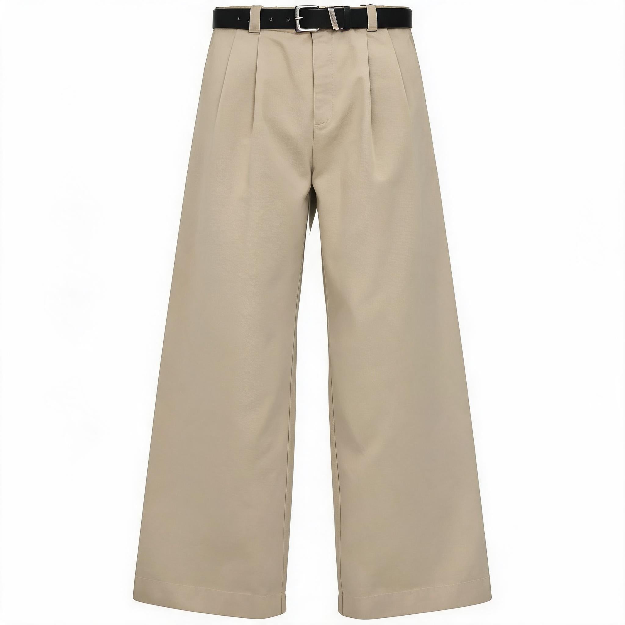 Natural Wash Double Pleated Loose Pants