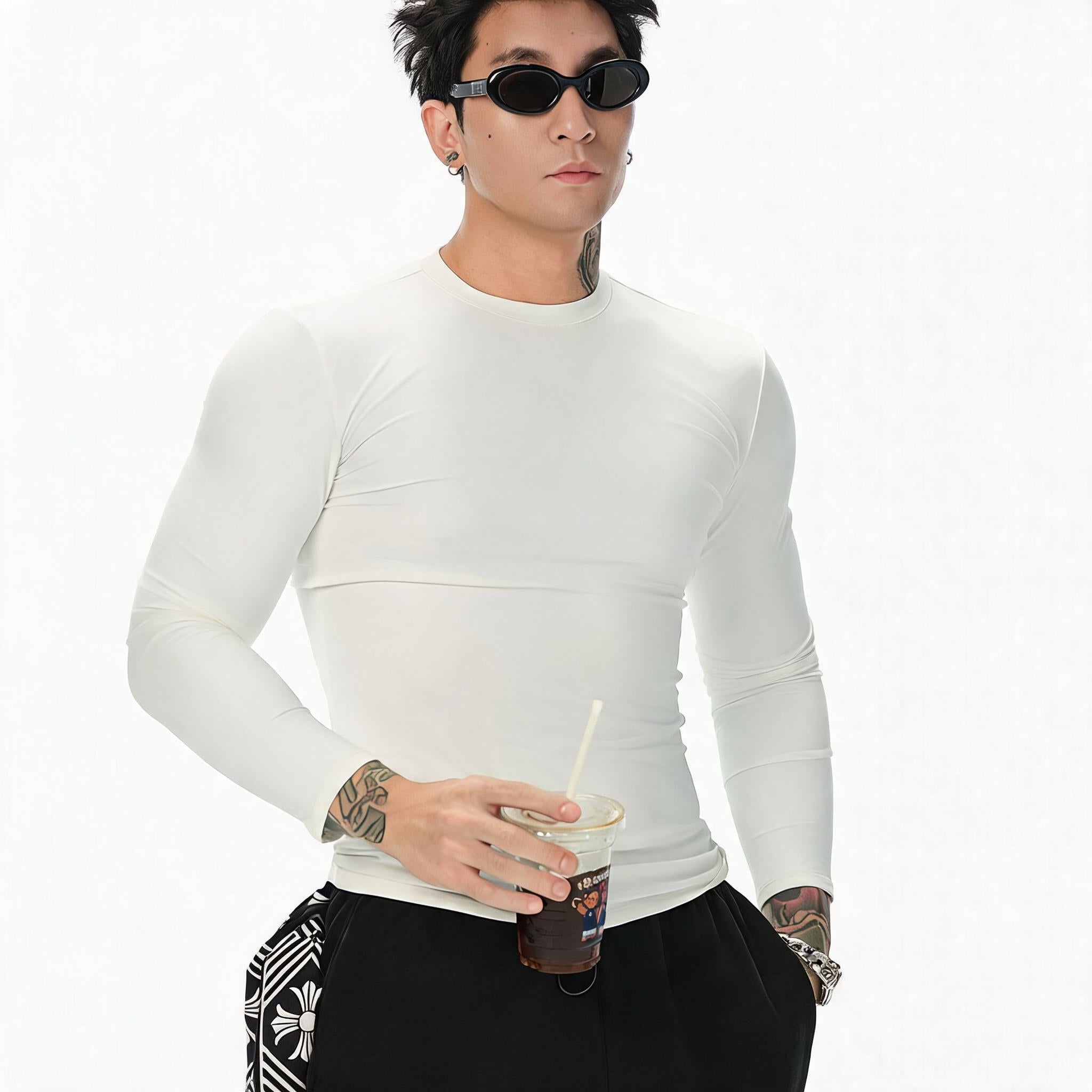 Soft Quick-Dry Fitted Long-Sleeve Top