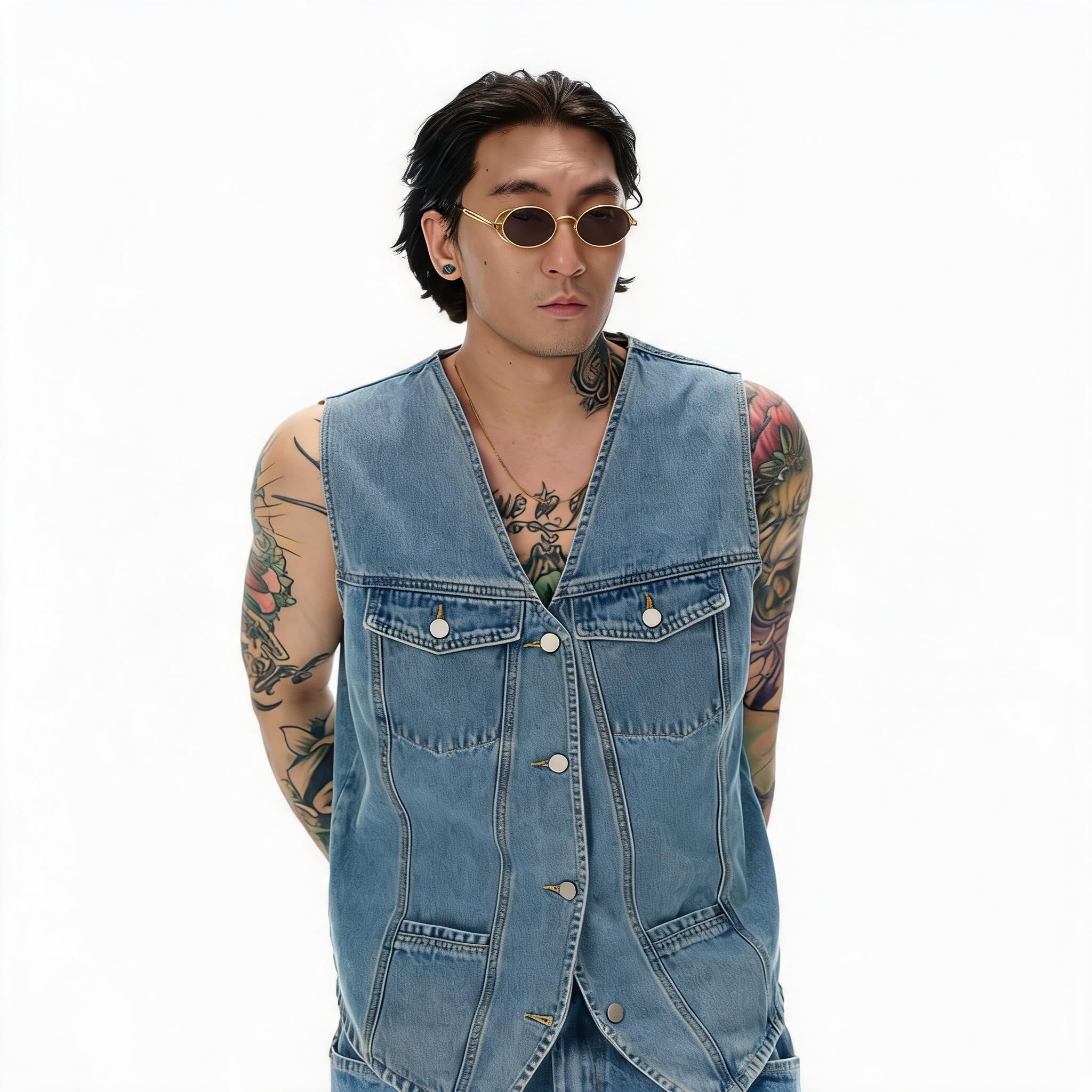 Wild West Washed Denim Vest