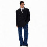 Classic Vintage Oversized Double-breasted Wool Blazer