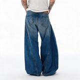Vintage Washed Distressed Curved Banana Jeans