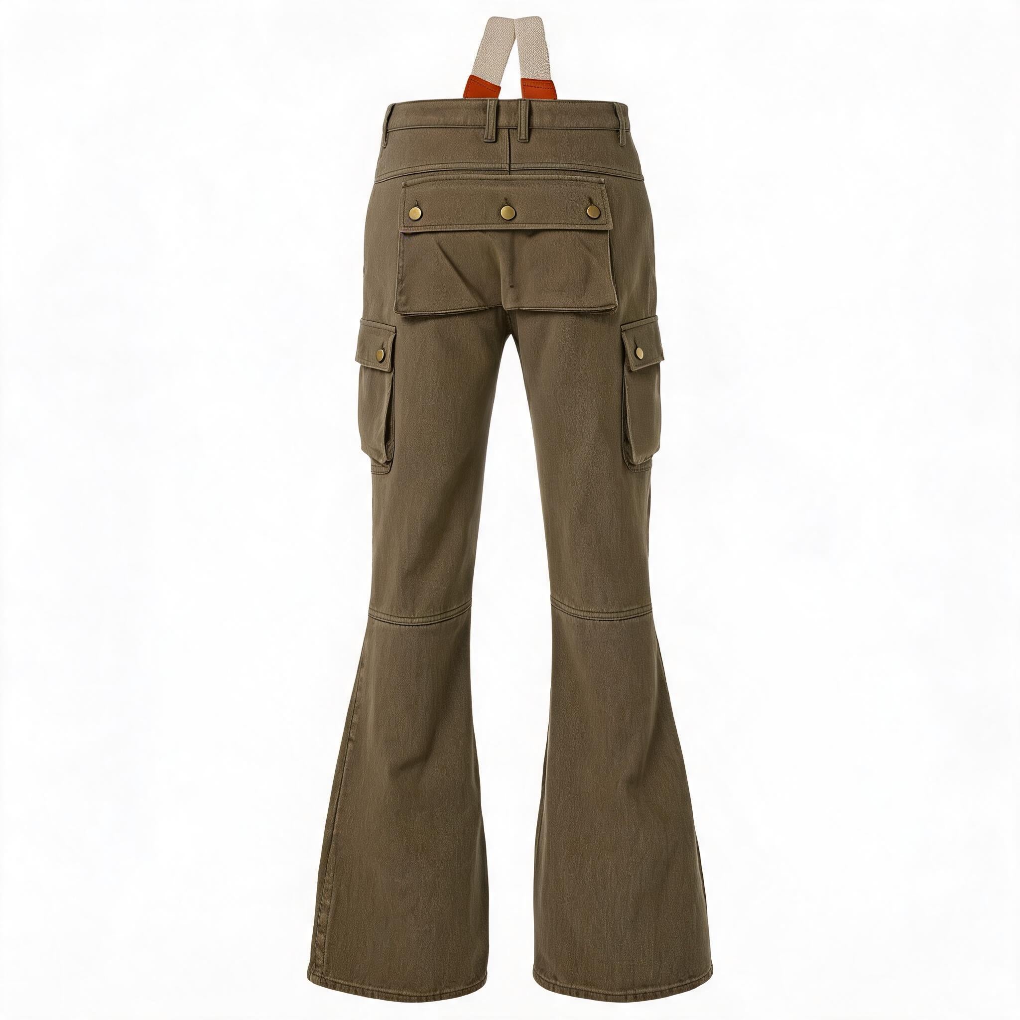 Men's Loose Multi-pocket Flare Cargo Pants