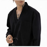 Loose V-Neck Pullover Shirt