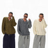 Men's V-neck Twist Wool Blend Sweater