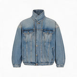 Structured Heavy Wash Denim Jacket
