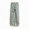 Light Blue Slub Straight Denim Jeans