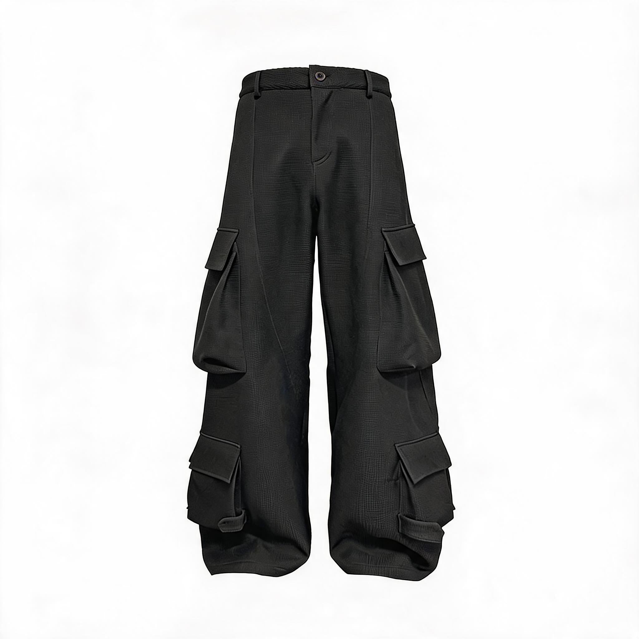 Knotty Curved Multi-Pocket Cargo Pants
