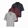 Short-Sleeve Striped Cotton Linen Shirt