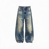 13.5 Oz Washed Denim Tapered Jeans