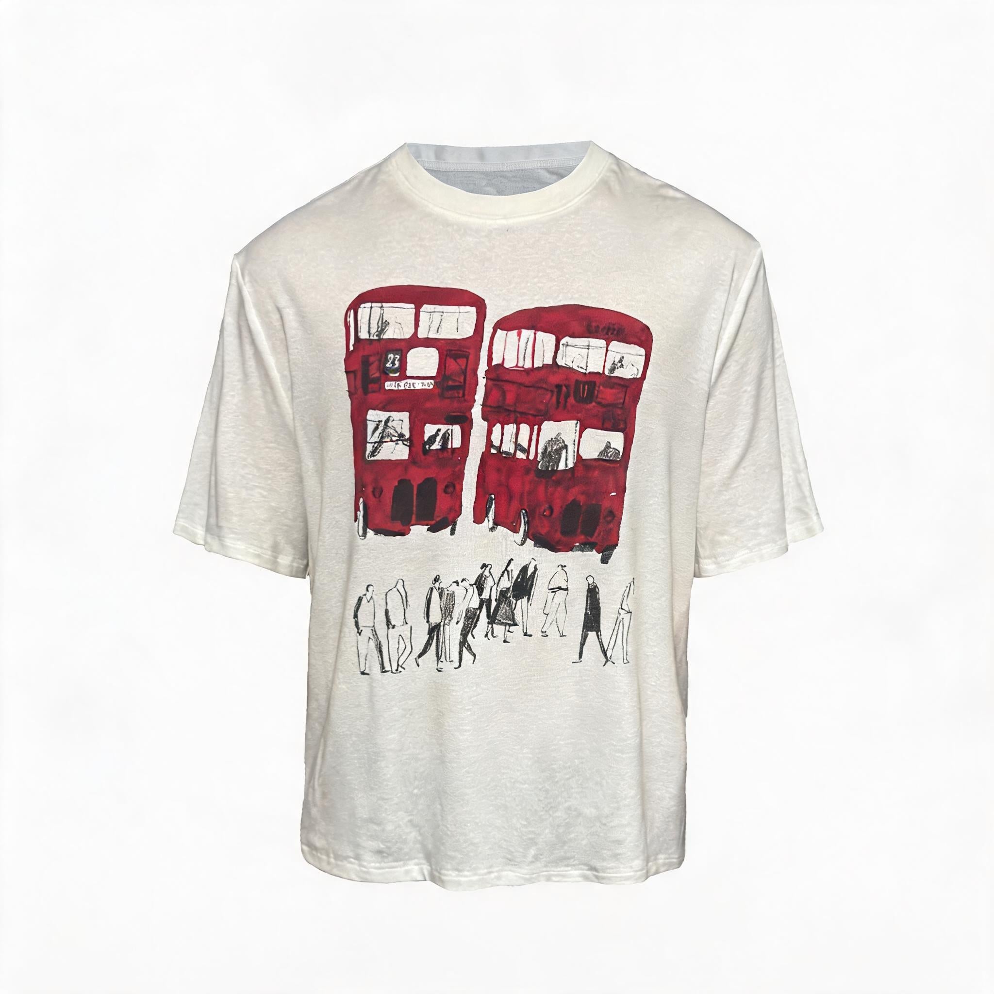 Red Bus Print Short Sleeve Tee
