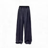 Ribbed Waist Striped Pleated Pants