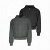 Zipper Jacquard Raglan Hoodie