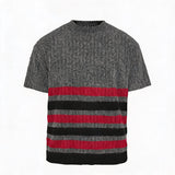 Striped Short Sleeve Round Neck Tee