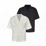 Seagull Collar Leaf Jacquard Shirt
