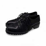 Pleated Strap Horse Lined Derby Shoes