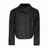 Jacquard Wide Lapel Asymmetric Zipper Jacket