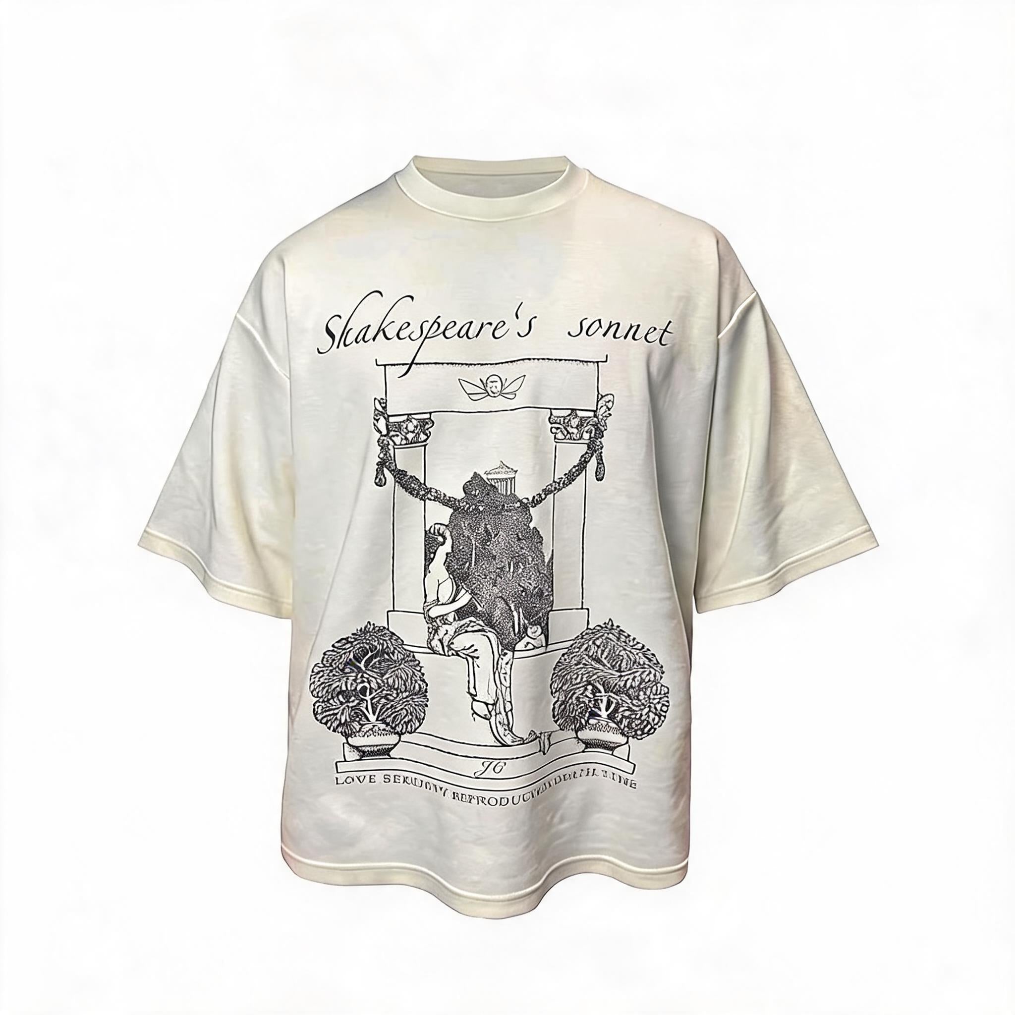 Shakespeare Poetry Heavyweight White Cotton Tee