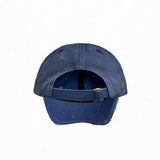 Gas Blue Long Brim Distressed Caps