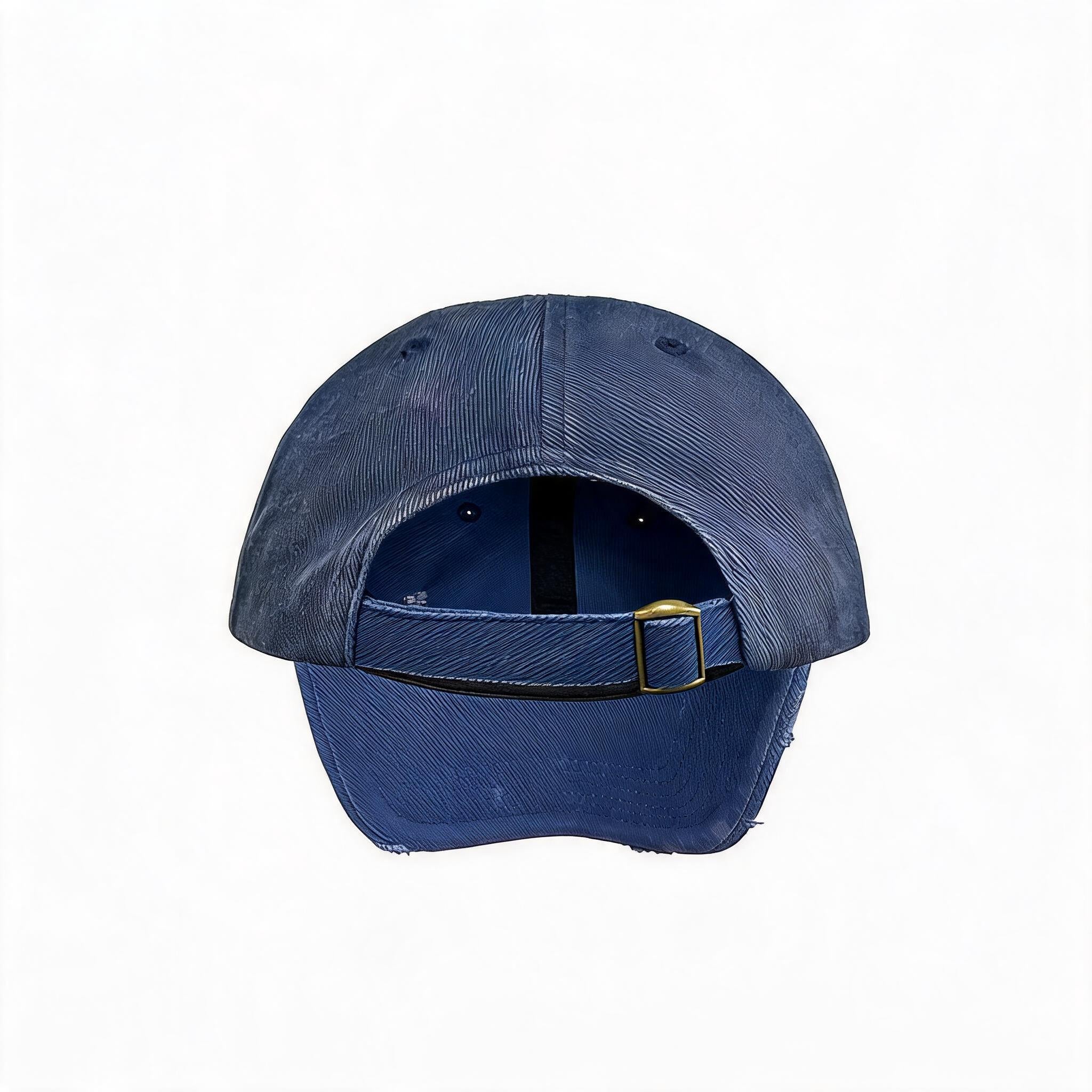 Gas Blue Long Brim Distressed Caps