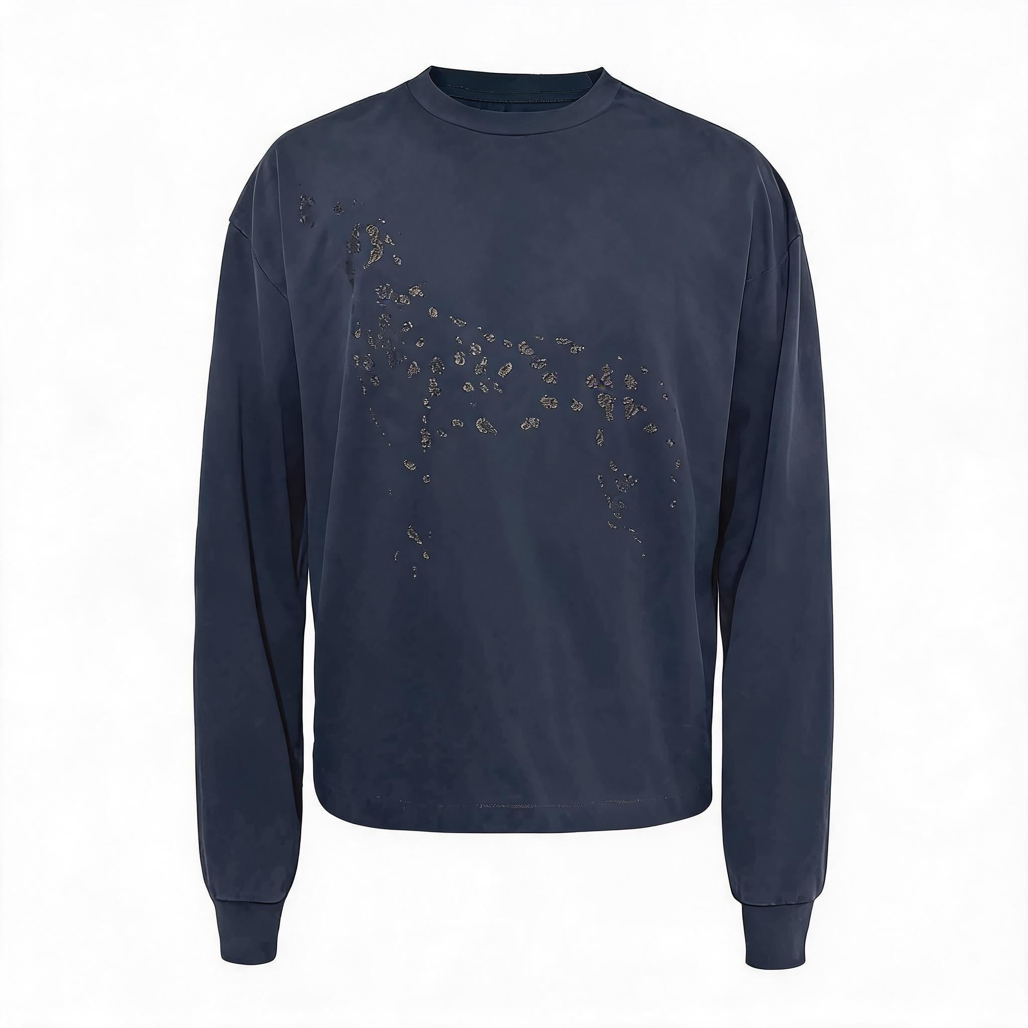 Distressed Dalmatian Print Long Sleeve