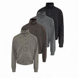 Marled Turtleneck Cardigan Sweater