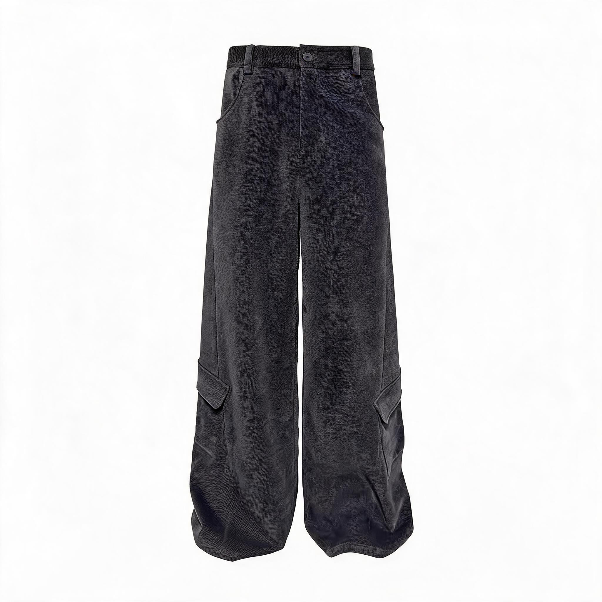 Faded Gray Side Pocket Corduroy Pants