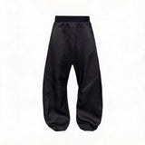 Low Rise Curved Pleated Quilted Pants