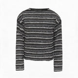 Striped Long Sleeve Drop Shoulder Tops