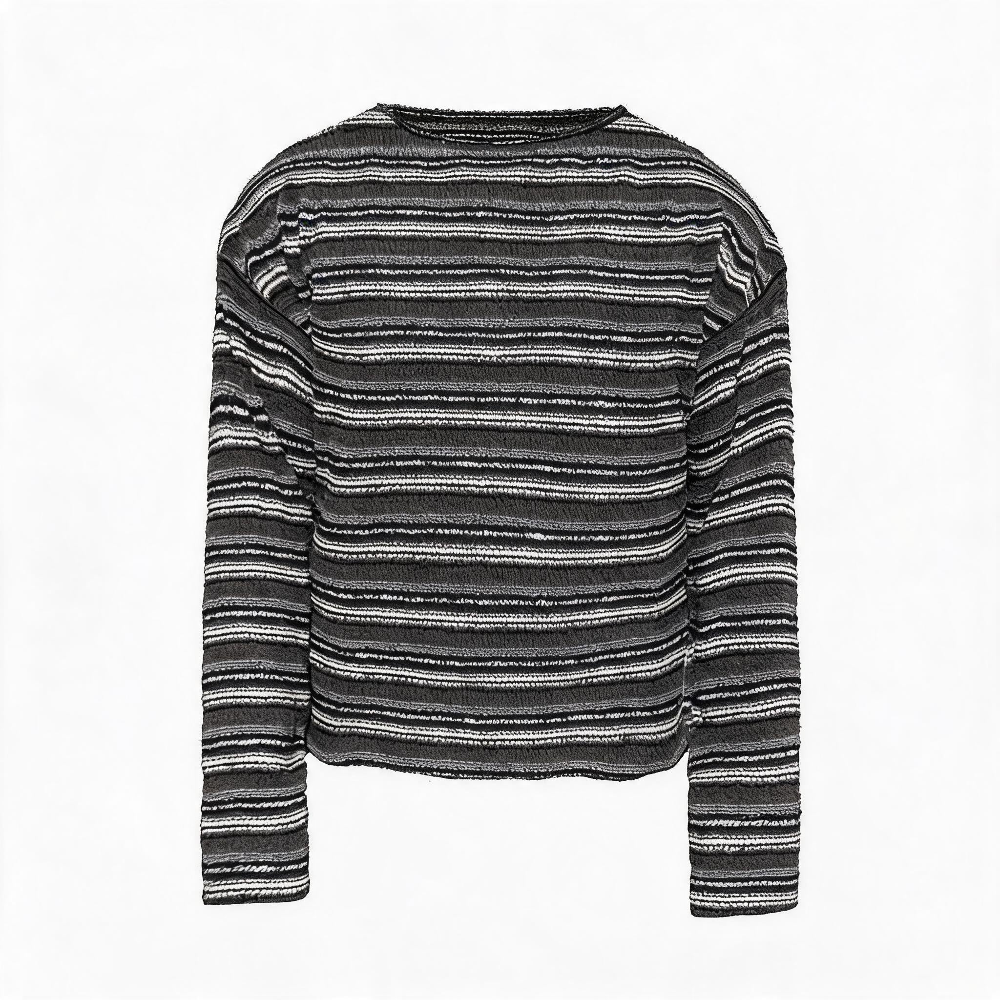 Striped Long Sleeve Drop Shoulder Tops