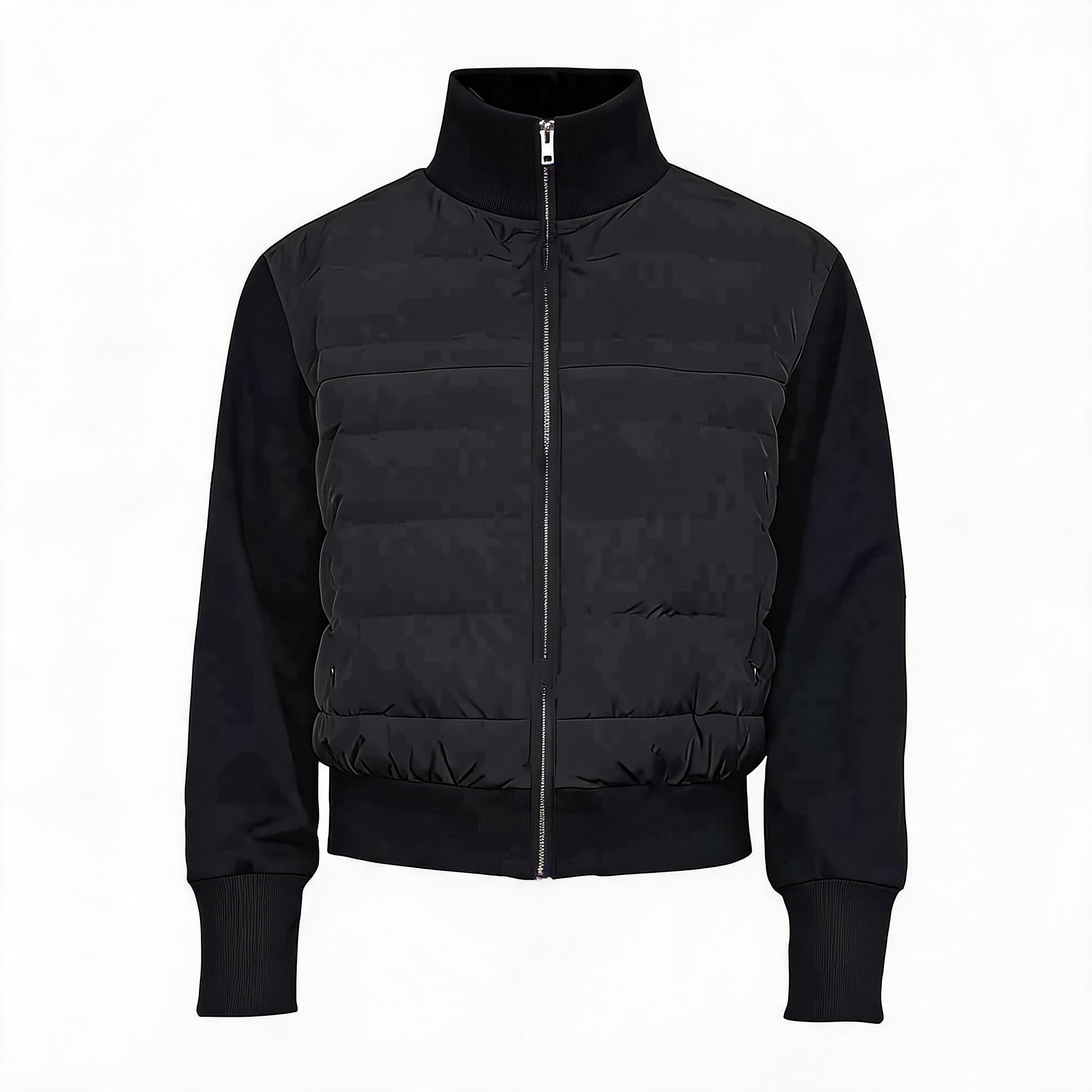 Lightweight Ribbed Stand Collar Down Jacket