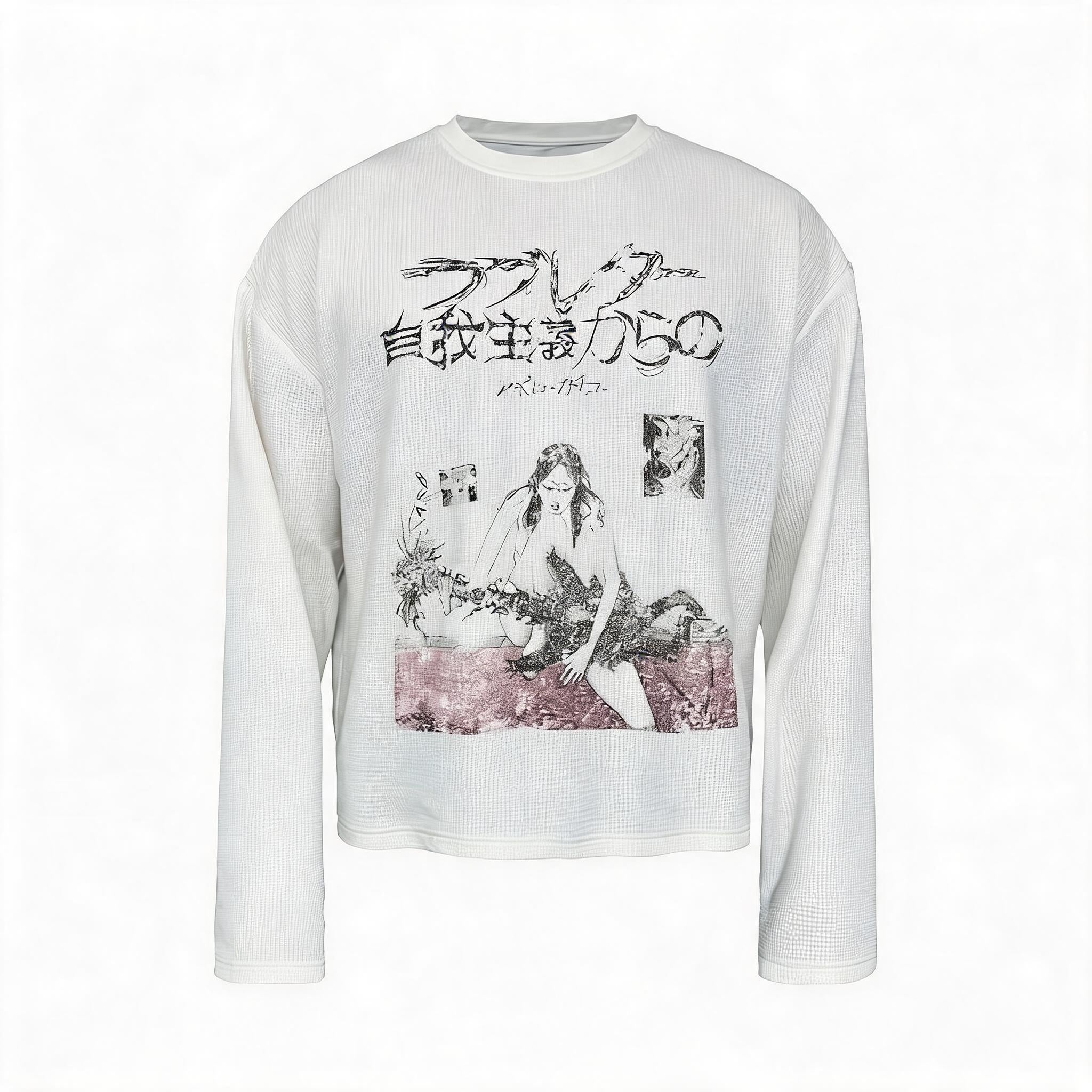 Rock Print Waffle Long Sleeve