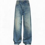 13.5oz Vintage Washed Straight Denim Jeans