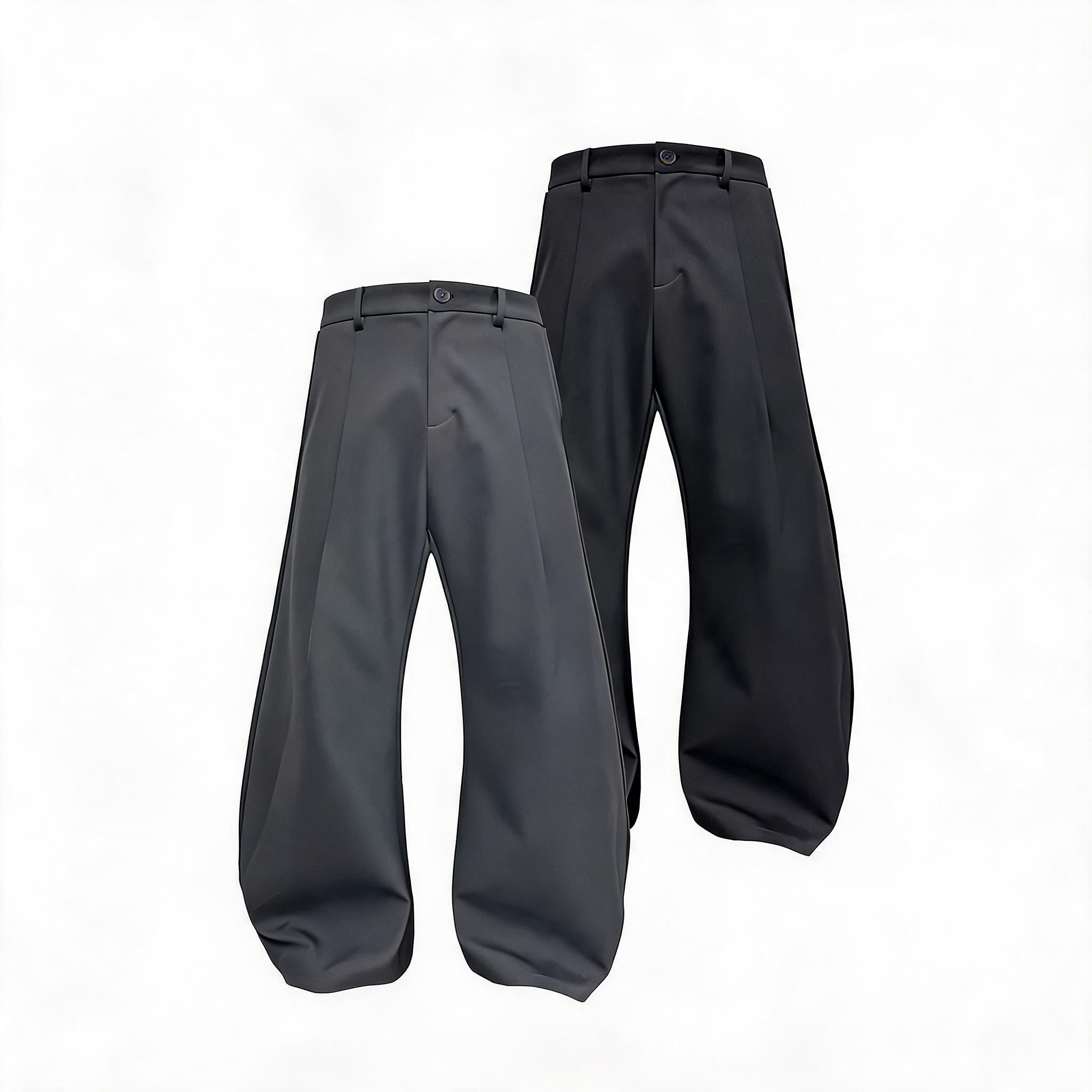 Two-Tone Wide Leg Machete Pants