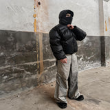 Duck Down Jacket With Removable Mask
