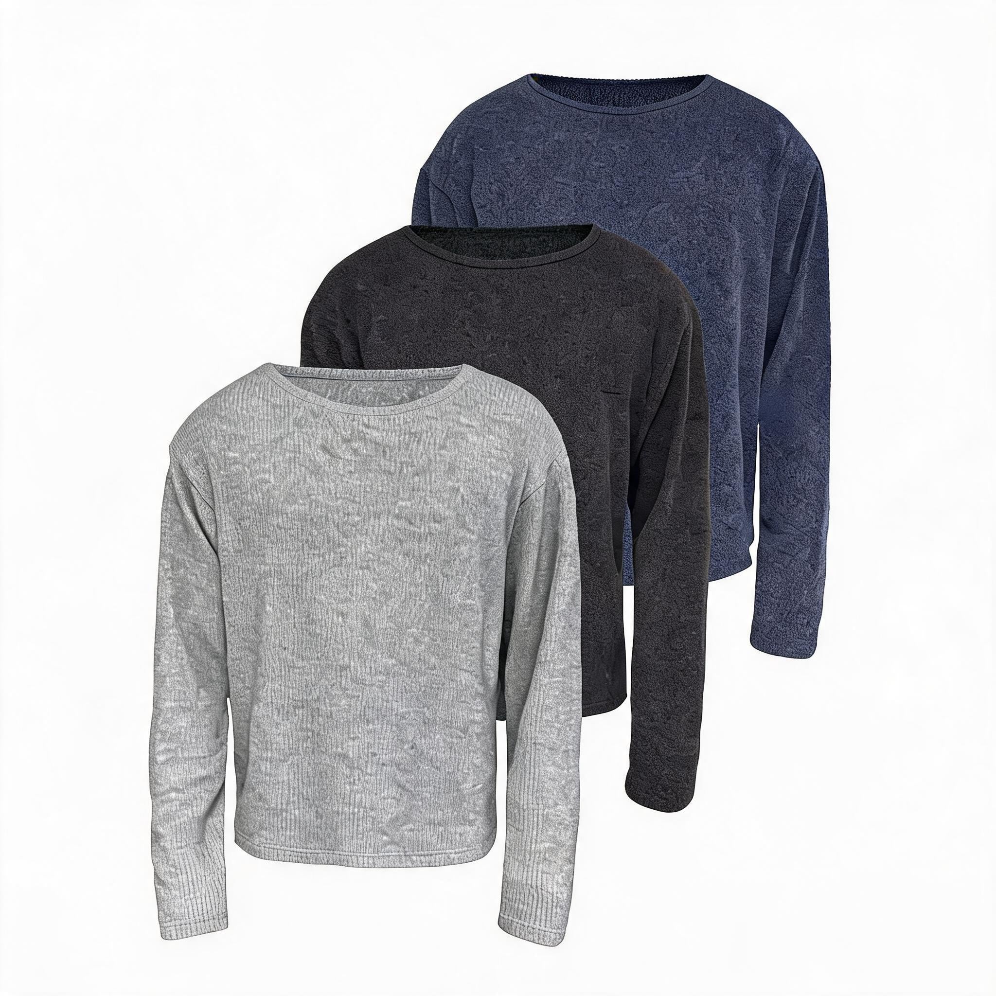 Ribbed Boat Neck Long Sleeve Tops