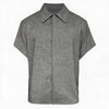 Ruffled Collar Cotton Linen Buttoned Shirt