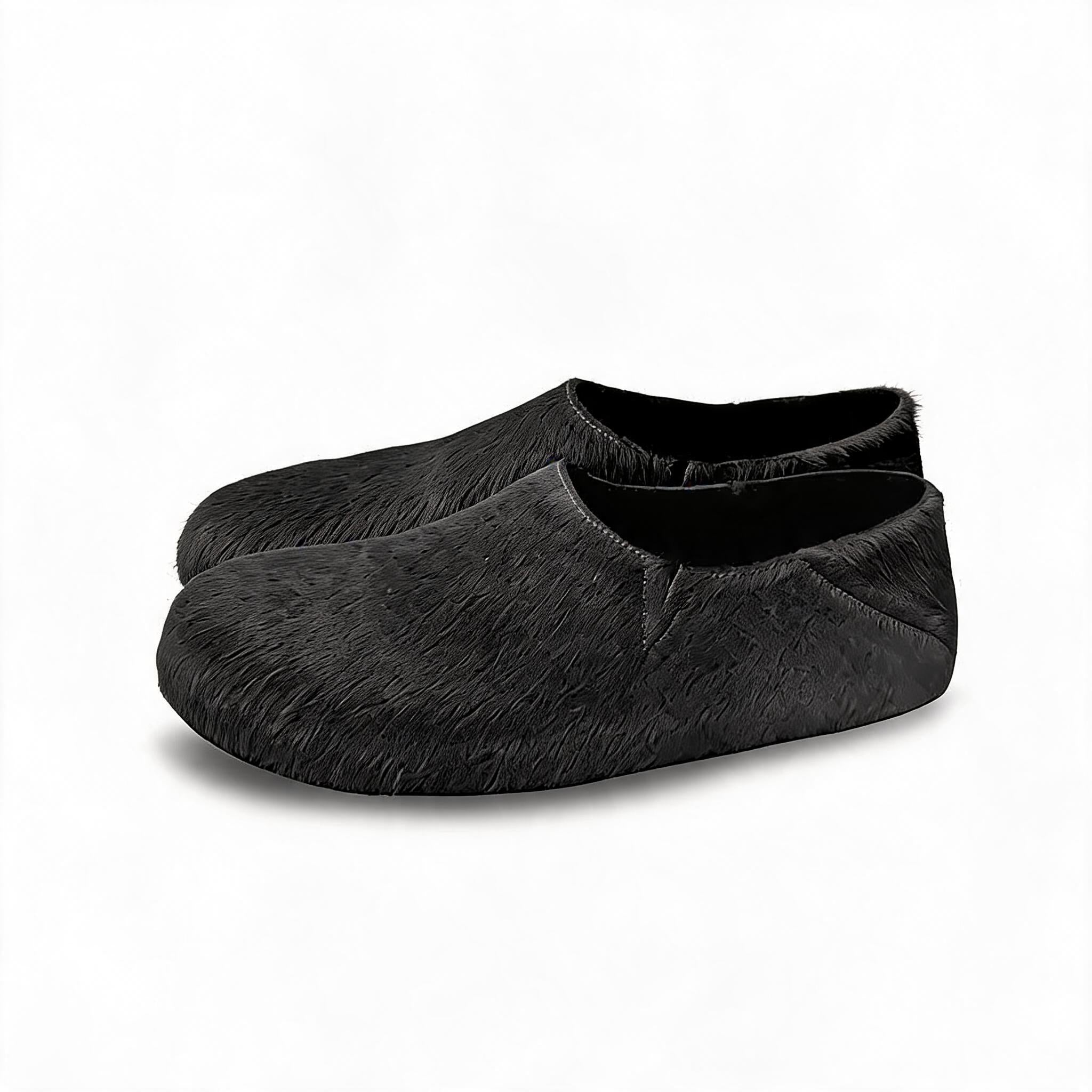 Horsehair Closed Toe Slip-on Mules