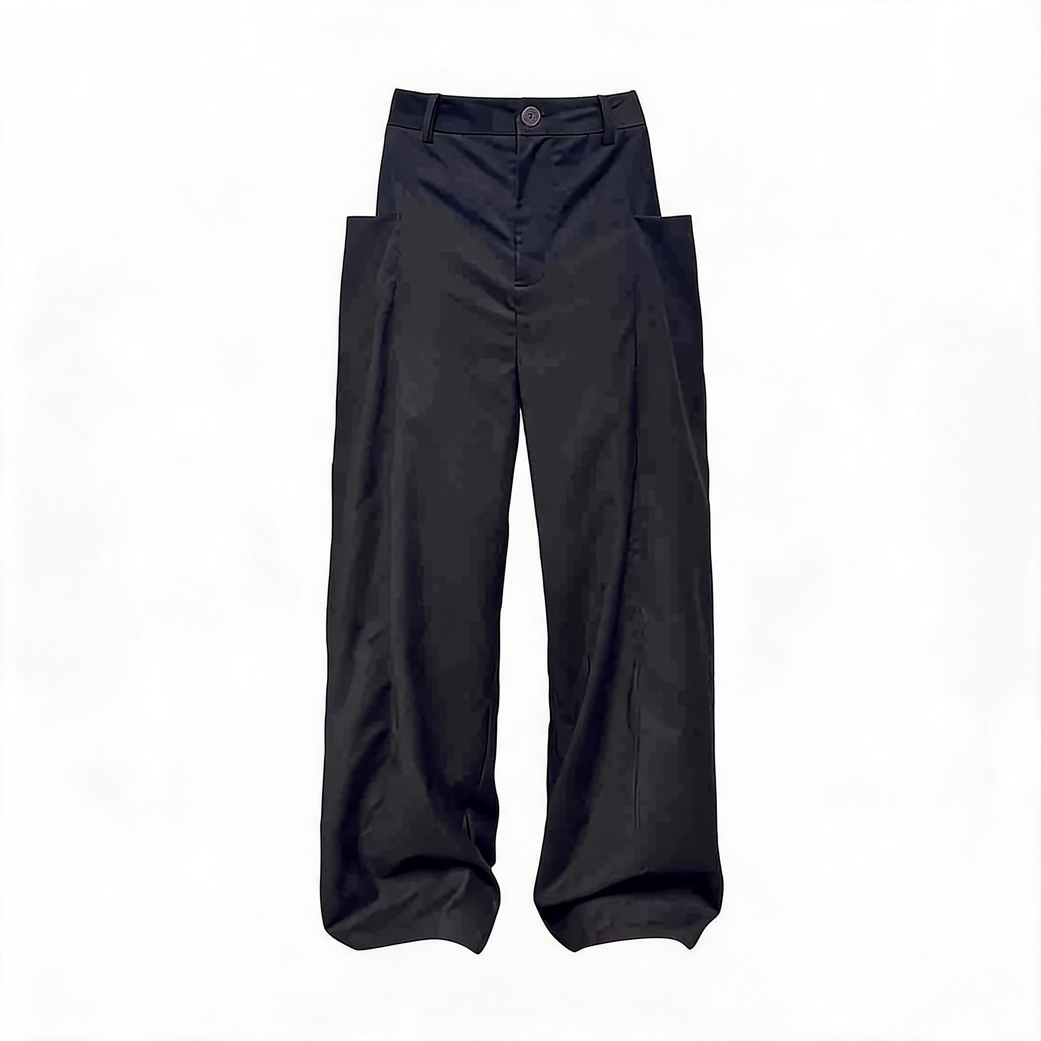 Straight Leg Side Pocket Dress Trousers